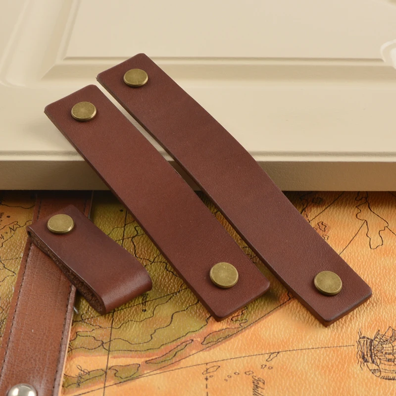 

Nordic Chinese first layer leather handle leather wardrobe handle C-1440