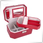 Personalizado couro sint&eacute;tico personalizado musical de estanho caixa de j&oacute;ias de viagem