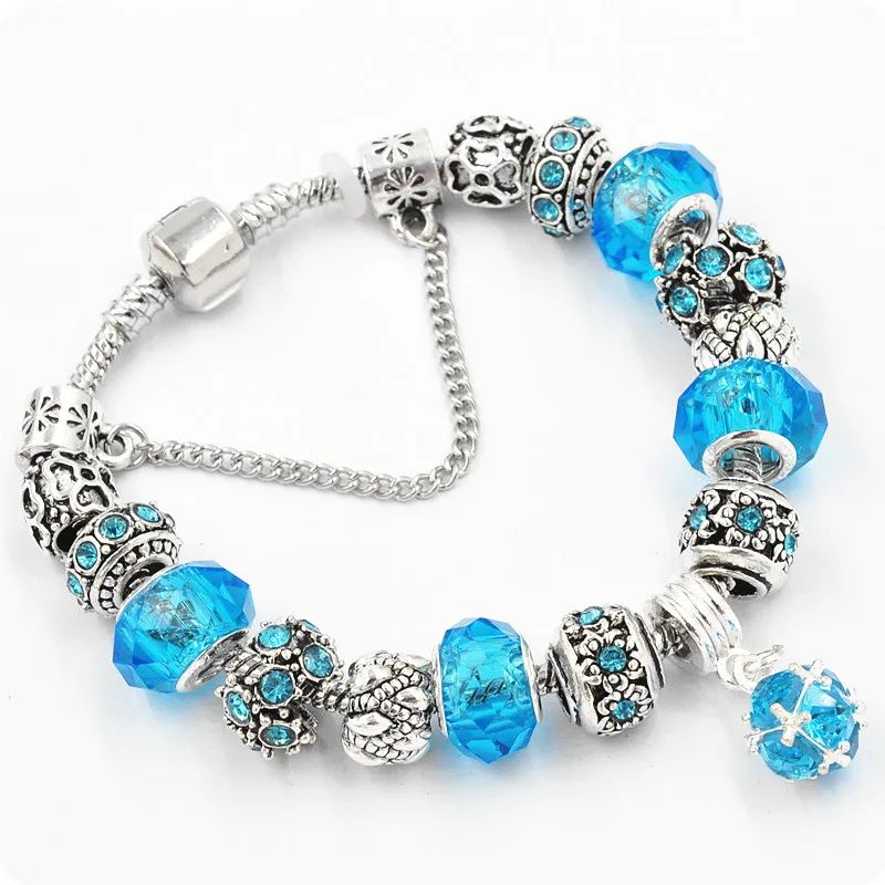 

Bulk Fashion Snake Chain DIY Crystal Beads Rhinestone Jewelled Bead Charm Bracelet, Can be customize