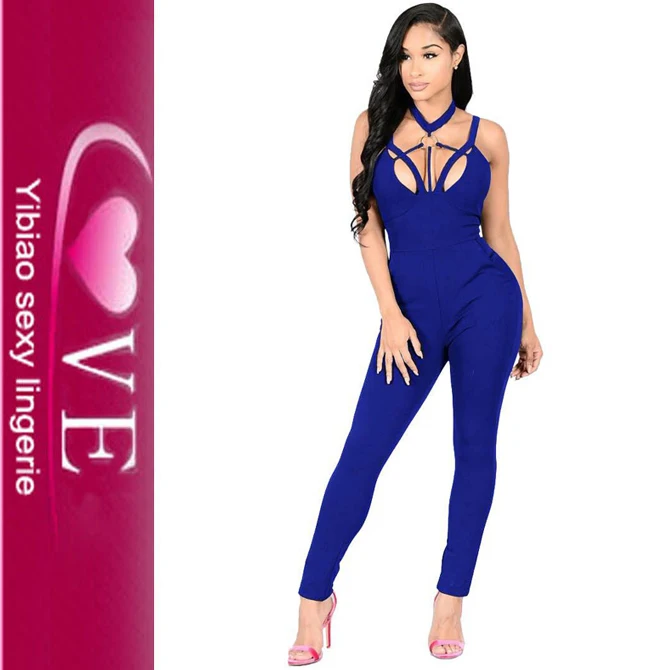 

Bandage Women Long Pants Halter Jumpsuit Fashion new Design, Dark blue;black