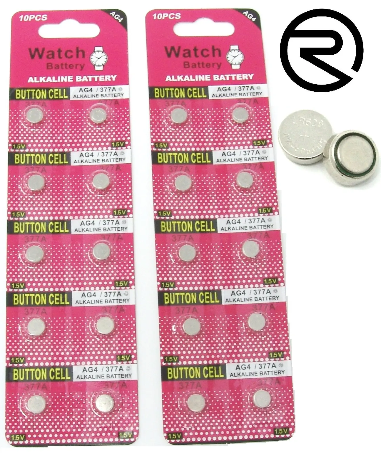 Hillflower 10 Piece AG4 LR66 SR626 G4 377A 177 Card 0/% Hg 1.5V Long Duration Alkaline New Battery