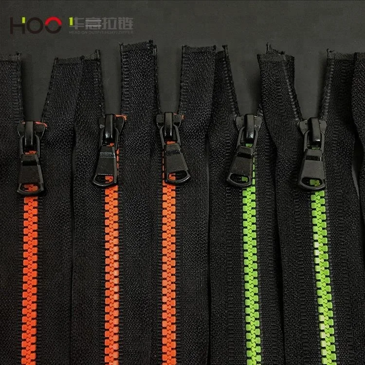 5# 7# Custom colour length waterproof open end resin zipper for tent cycling cloth wear