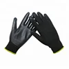 13G guante de nylon con nitrilo black coated smooth finished work construction safety Protection glove Print With Logo