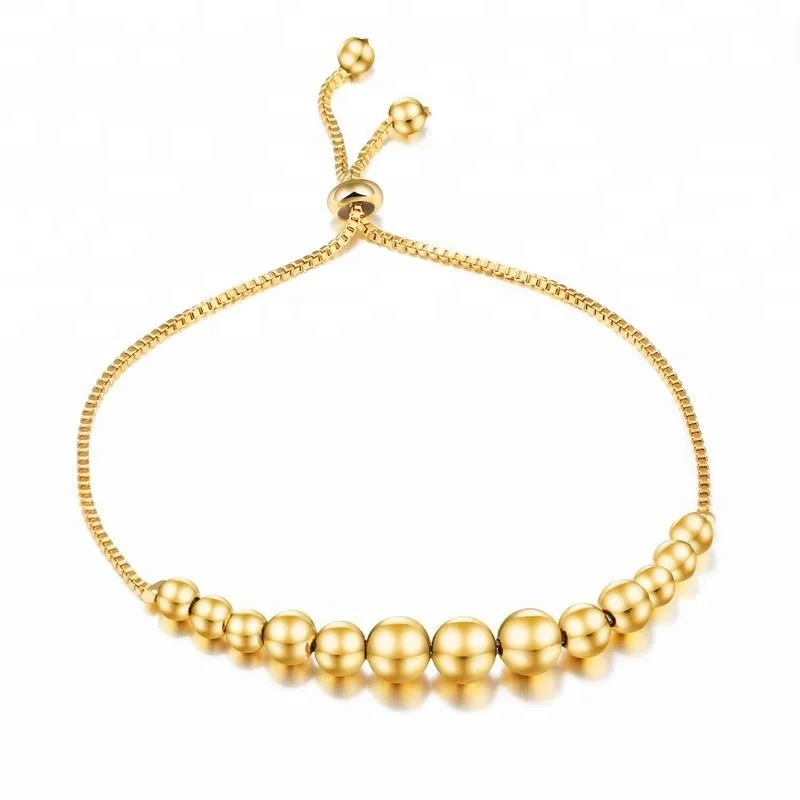 

Thailand Jewelry Plated 18K Gold Jewellery Gold Bead Bracelet