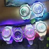 big dial cheap silicone geneva watch hot sale colorful led quartz watch
