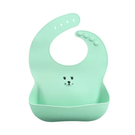 

High quality Anti-microbial BPA free 100% Food-grade silicone baby bib, Blue/pink