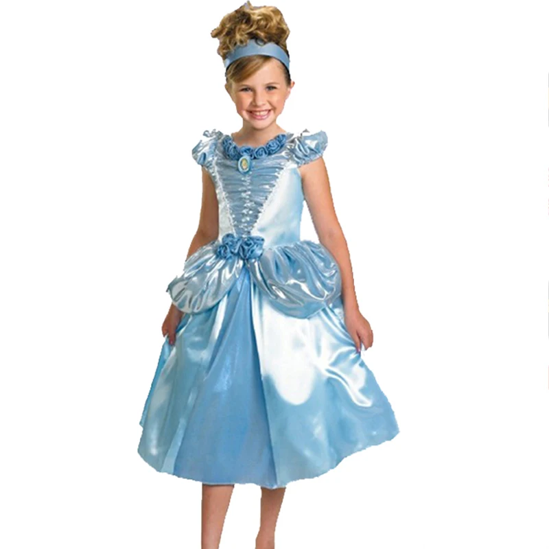 

Girls Cinderella Dress Children Halloween Costume Cosplay Kids Birthday Party Wear Princess Costumes Fairy Tale Dresses Q1023, As picture