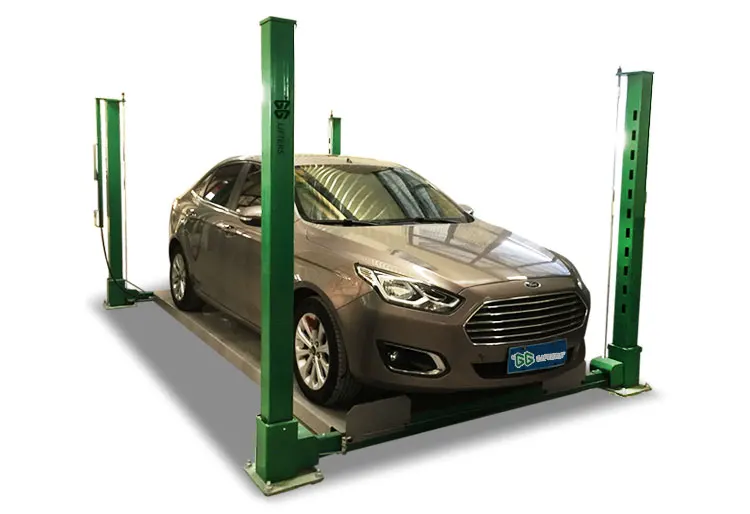 CE Certified Heavy-Duty 4-Post Garage Parking System Customizable Hydraulic Car Lift Vehicle Equipment for Garage Storage