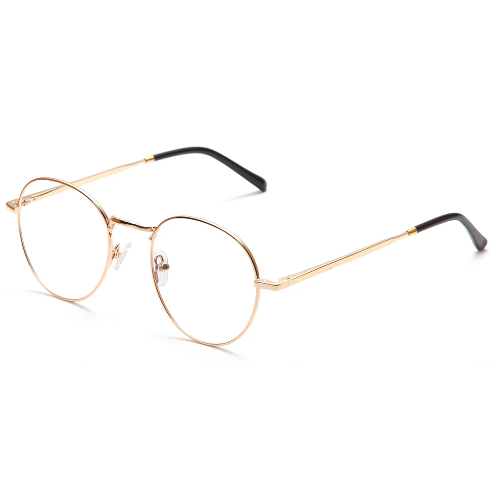 

Wenzhou Factory Online Wholesale Elegant Type Women Men Slim Metal Frame Golden Eyeglasses Optical Frame