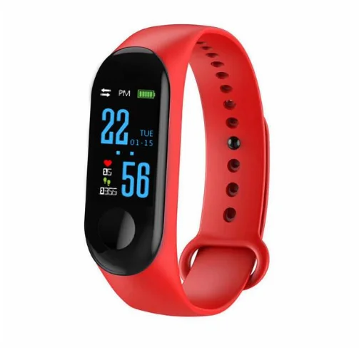 

2019 New M3 Smart Bracelet IP67 Android Wrist Watch Band Fitness Tracker Blood Pressure Heart Rate Monitor, Black;red;blue