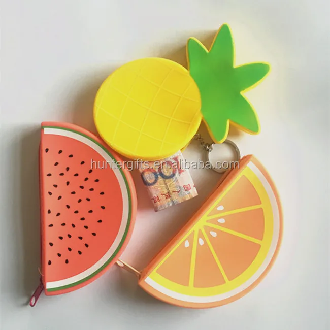 Wholesale Fancy Cute Fruits Orange Shaped Silicone Rubber Squeeze Small Coin Pouch Coin Purse ...