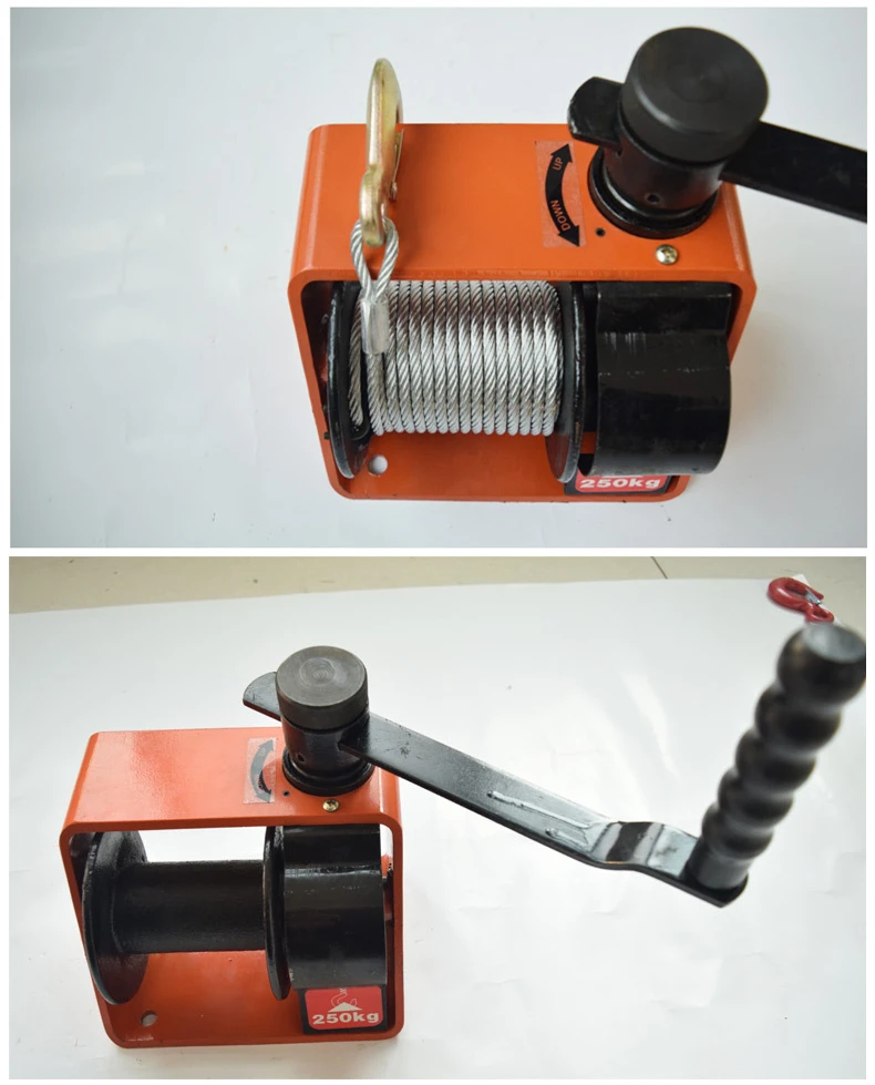 Factory Wholesale 500kg /1000kg Lifting Mini Hand Winch Worm Gear Winch