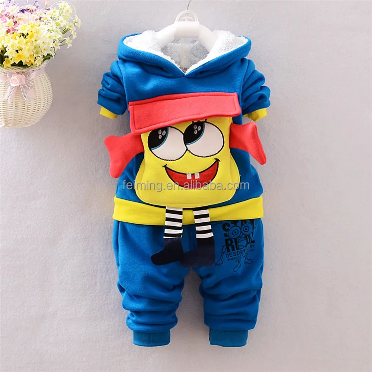 

Wholesale Winter Warm Thick 2 Pieces Cute Kids Baby Boys Clothing Sets Cheap Price Children Clothes Sets