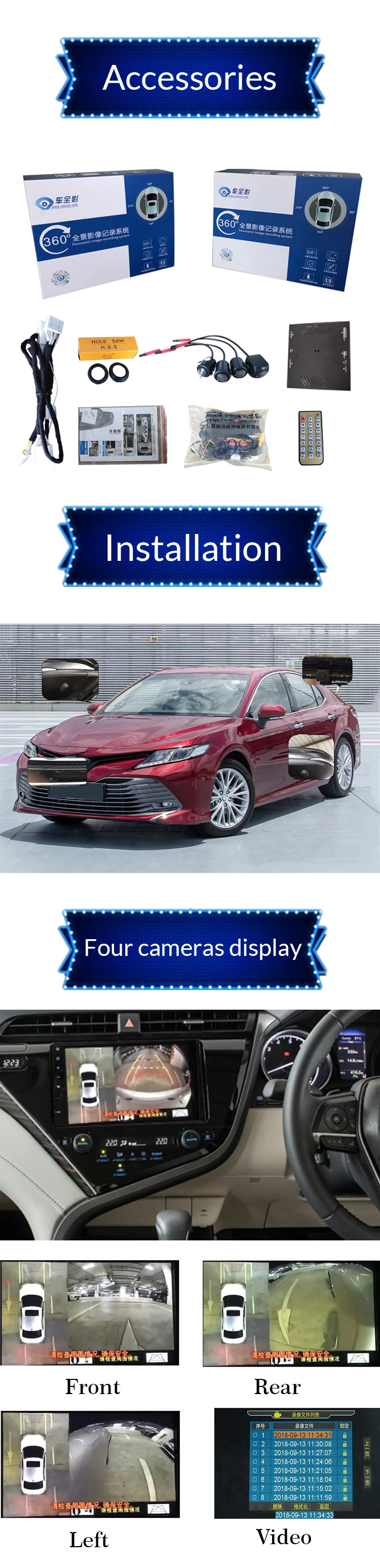 Waterproof Car Dvd Camera Car Camera Recorder For Mercedes C Class Car