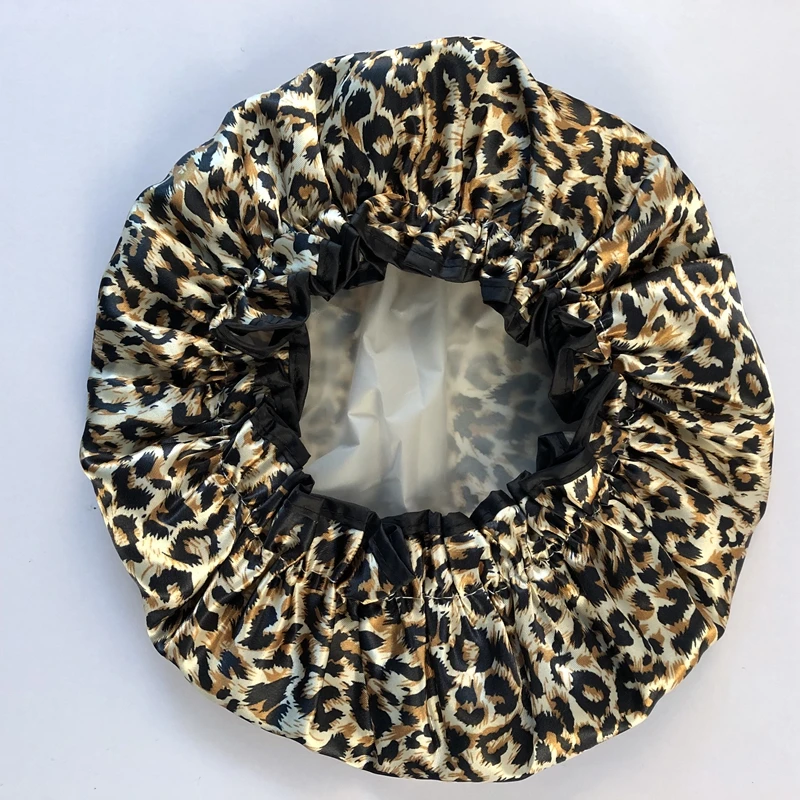 

Sexy leopard printed Double layer Shower cap