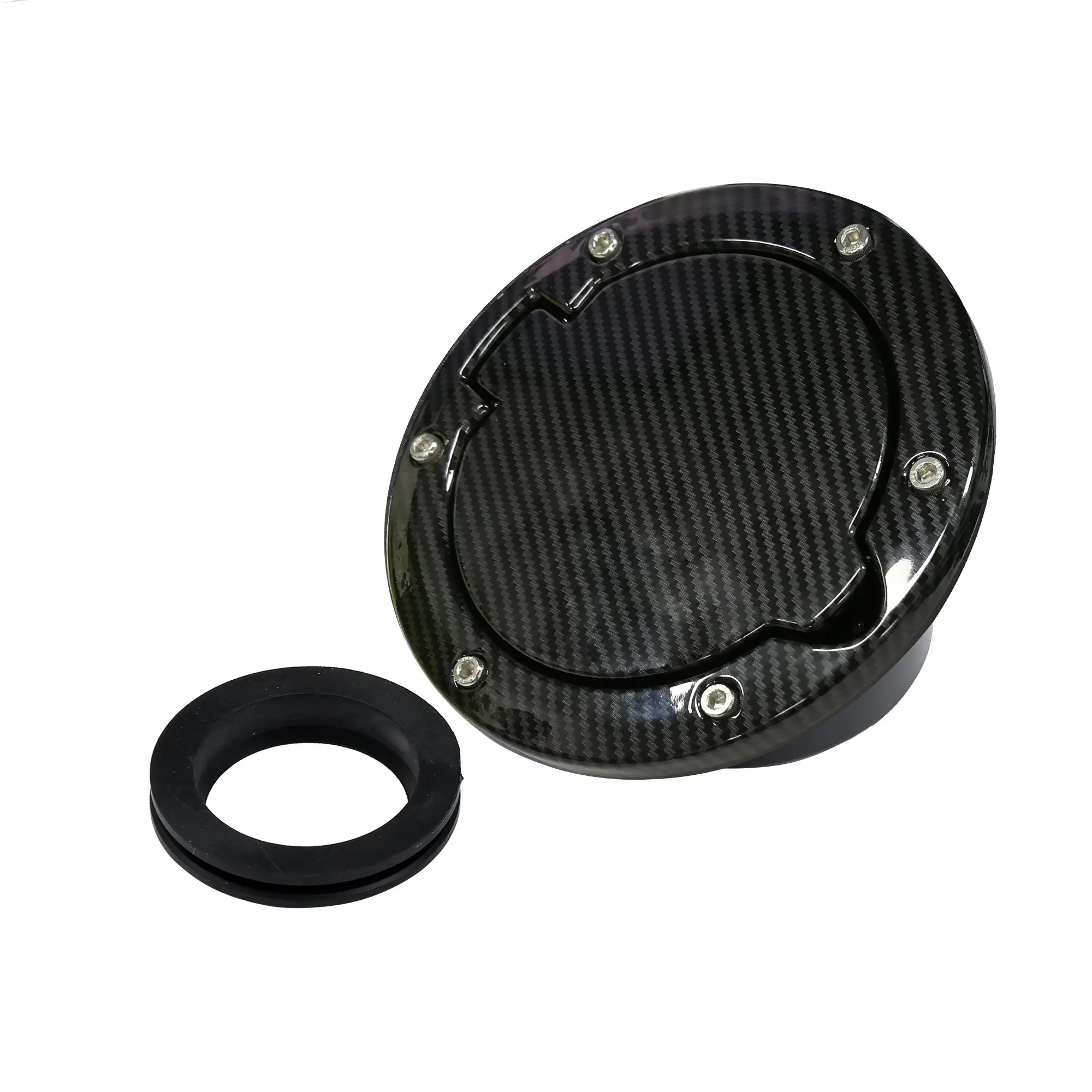 BLACK WITH LOGO GG AUTOPARTS Gas Cap Cover for Jeep Wrangler 2007-2017