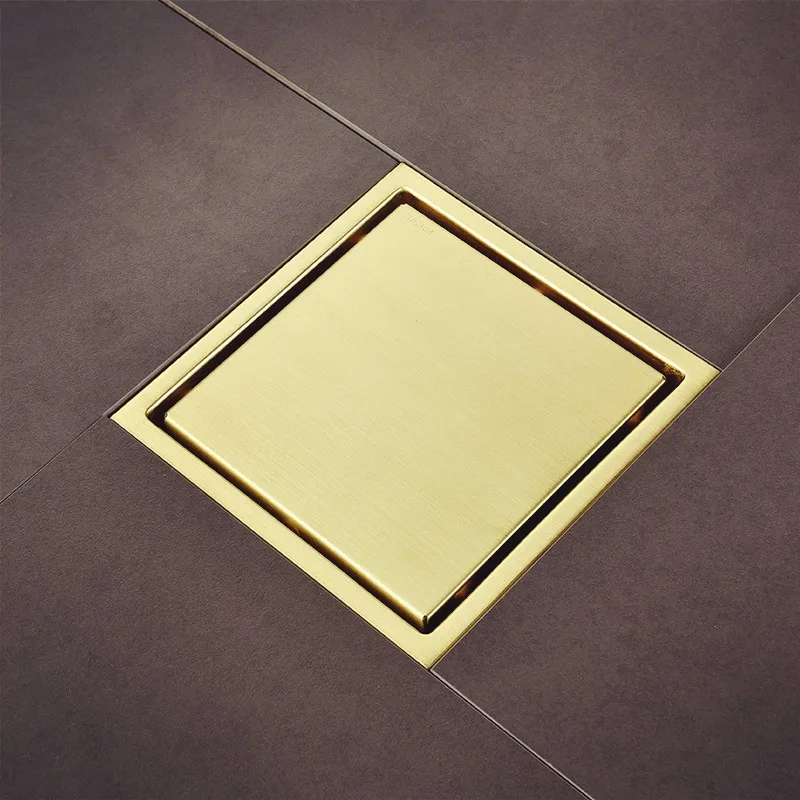 Brushed Gold Shower Drain Bathroom Floor Waste Water Drain Buy Floor