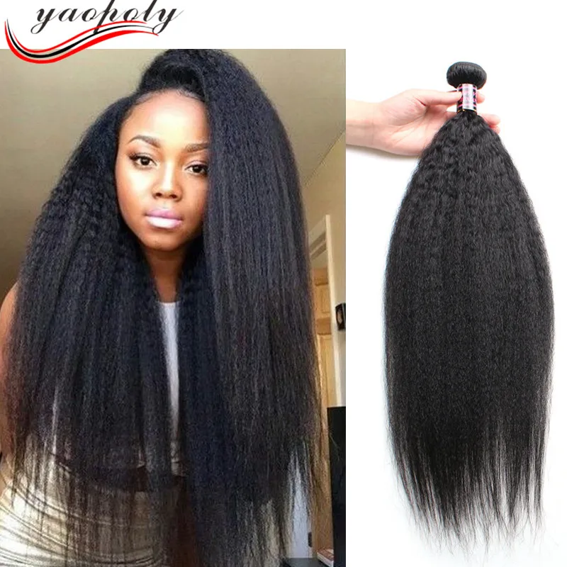 

cheap kinky straight brazilian ebony yaki human hair weave weft for black women