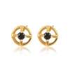 98124 Xuping Fashion 24K gold color single stone Studs earrings, hot sale elegant ruddert shaped earrings