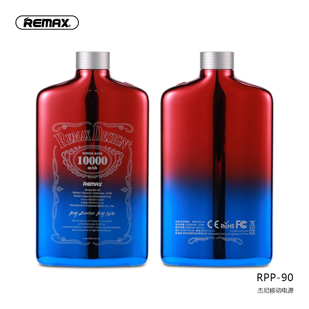 

Remax High capacity Wine shape personality mobile phone charger 2.1A 2 port wireless bank power, N/a