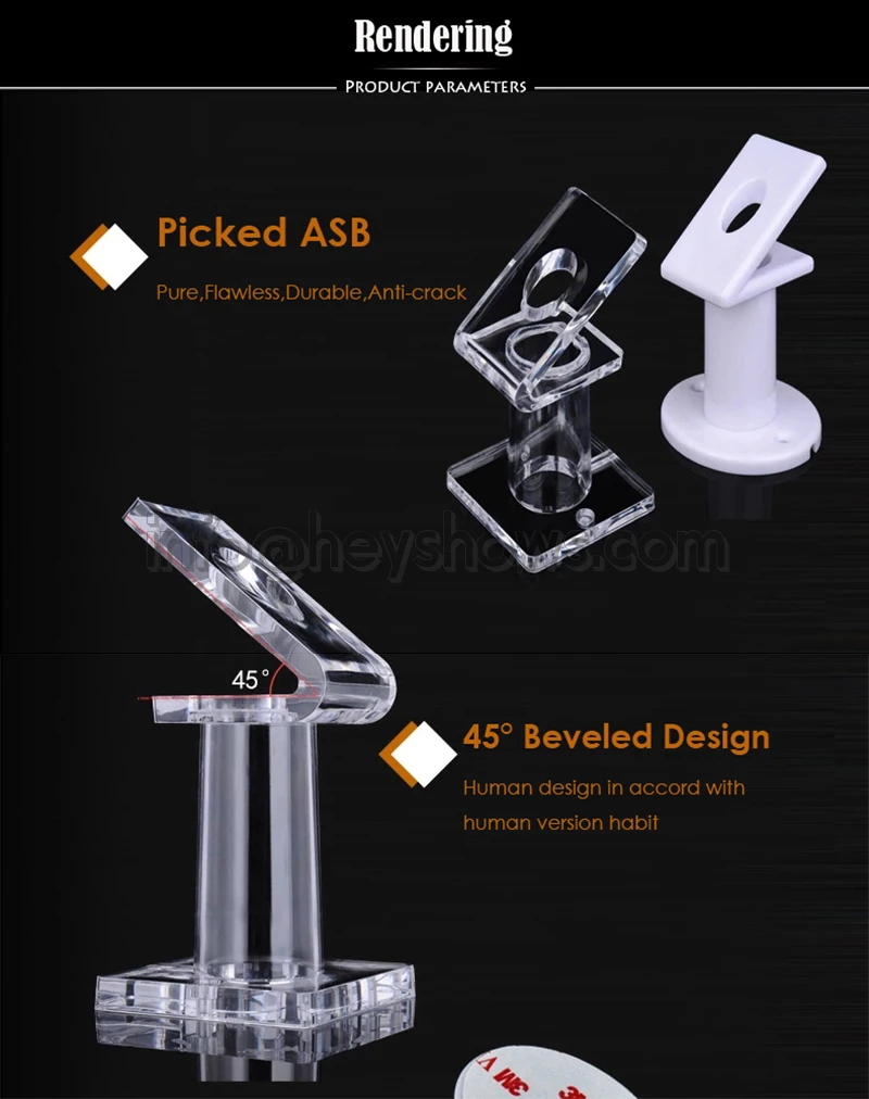 White Mobile Phone Security Display Stand Iphone Antitheft Holder Handheld Pull Device Acrylic