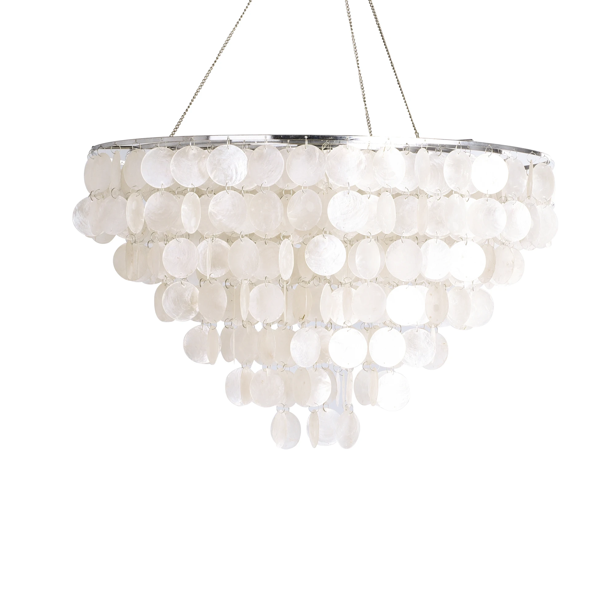 Set of 30 Crafts Windchime 30 White Capiz Shell Round Pendants Discs 1/"