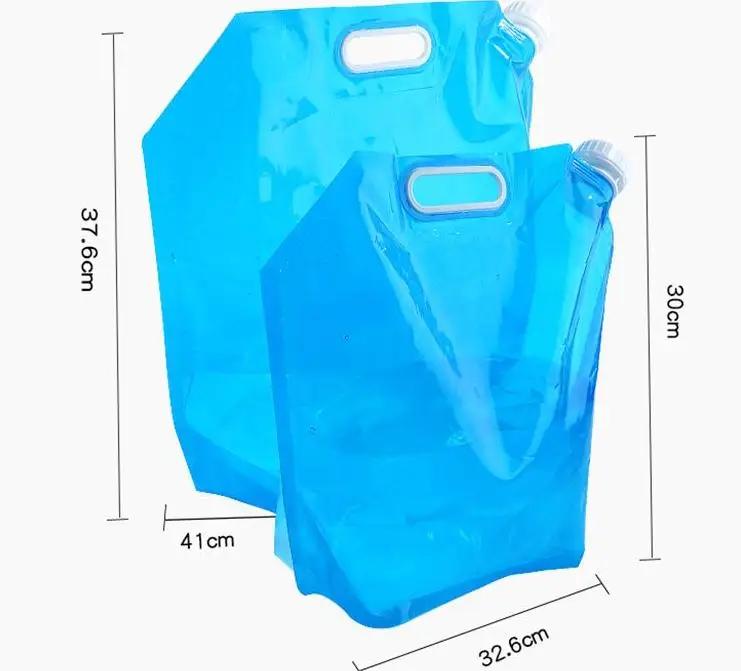 

5L/10L Outdoor Foldable Folding Collapsible Drinking Water Bag Car Water Carrier Container for Outdoor Camping Hiking Picnic BBQ, Blue