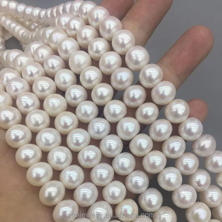 

11-12mm Big Size Button Round Cream White Fresh Water Pearls in Bulk, N/a