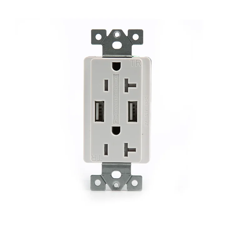
15A socket 125V USB Charger Receptacle Tamper-Resistant Outlets,white 