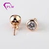 provence moissanite jewelry 6.5mm F color moissanite earring stud rose gold bezel setting