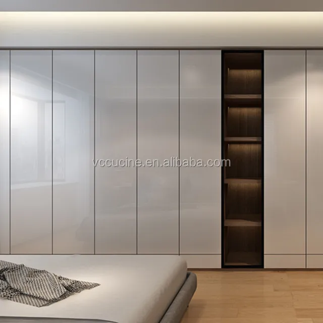 Modern Lacquer High Gloss Closet Door Design Home Wall Wardrobe