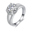 Fashion Double Round Cut Engagement Wedding Anniversary Commitment Ring Women Jewelry