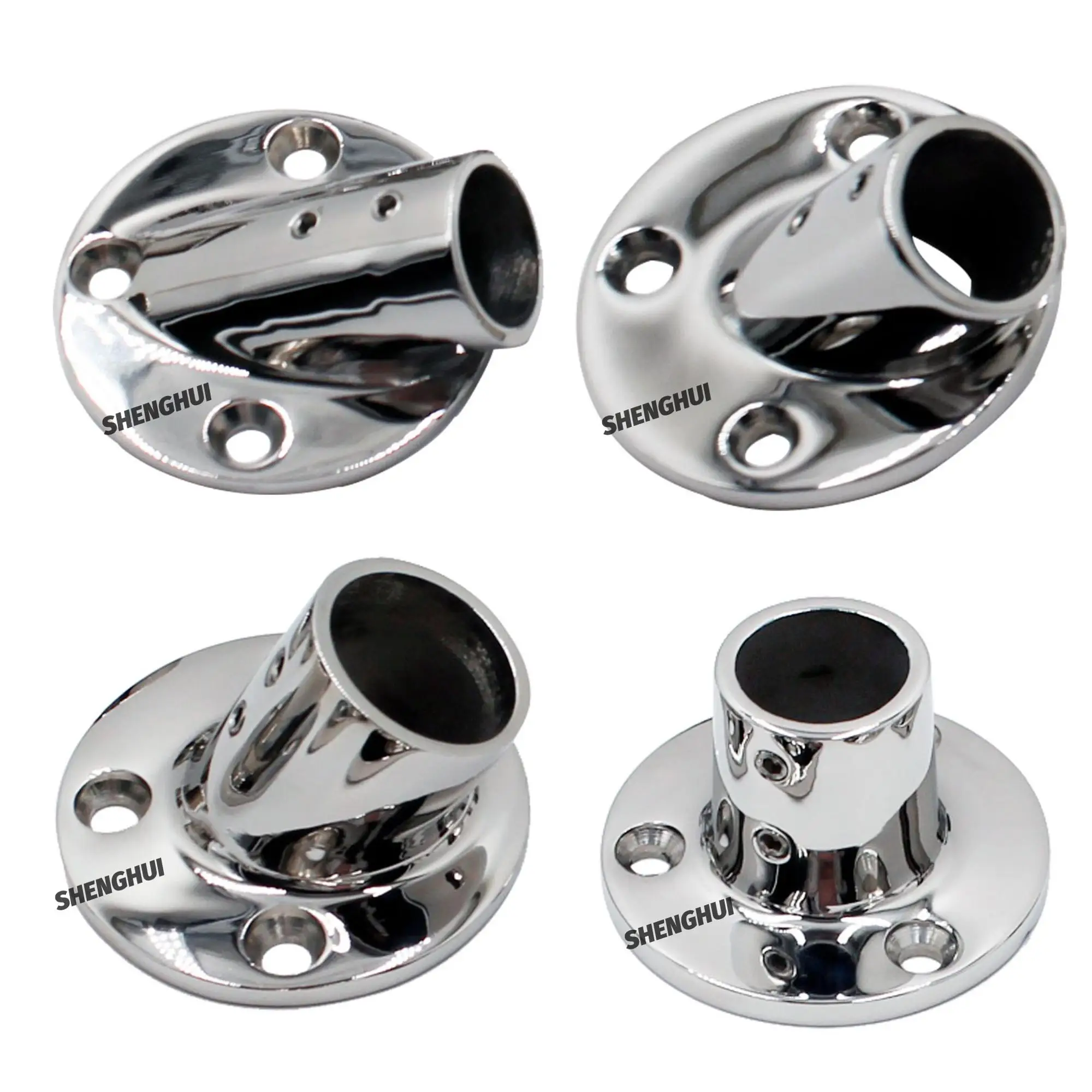 30 Degree Stainless Marine Hardware High Polish Upright Round Base