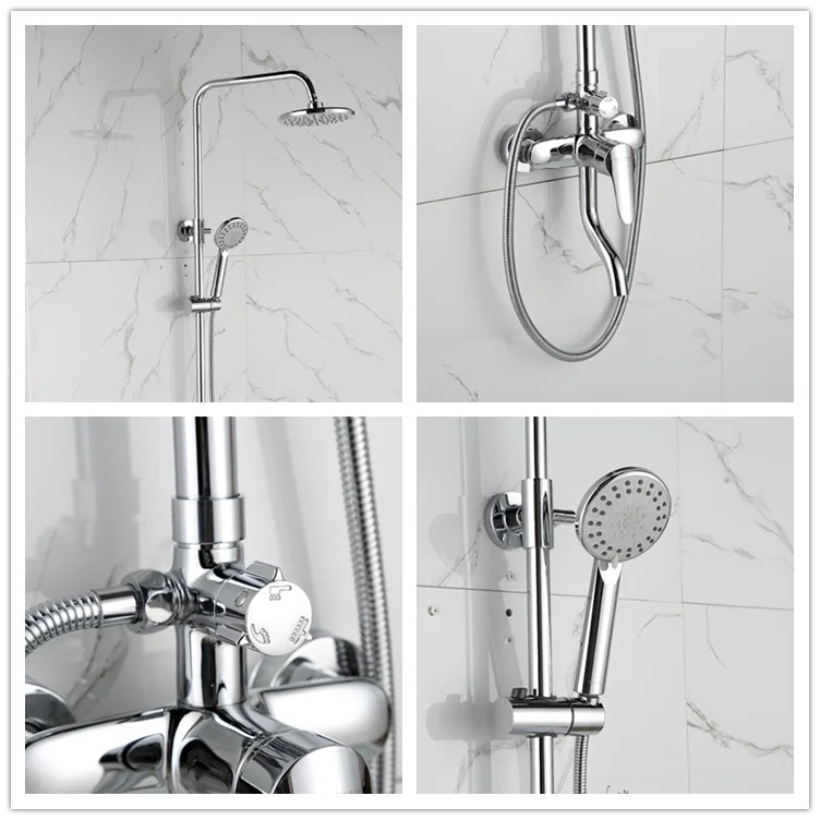 Bathroom fitting brass faucet shower faucet set with SS slide set