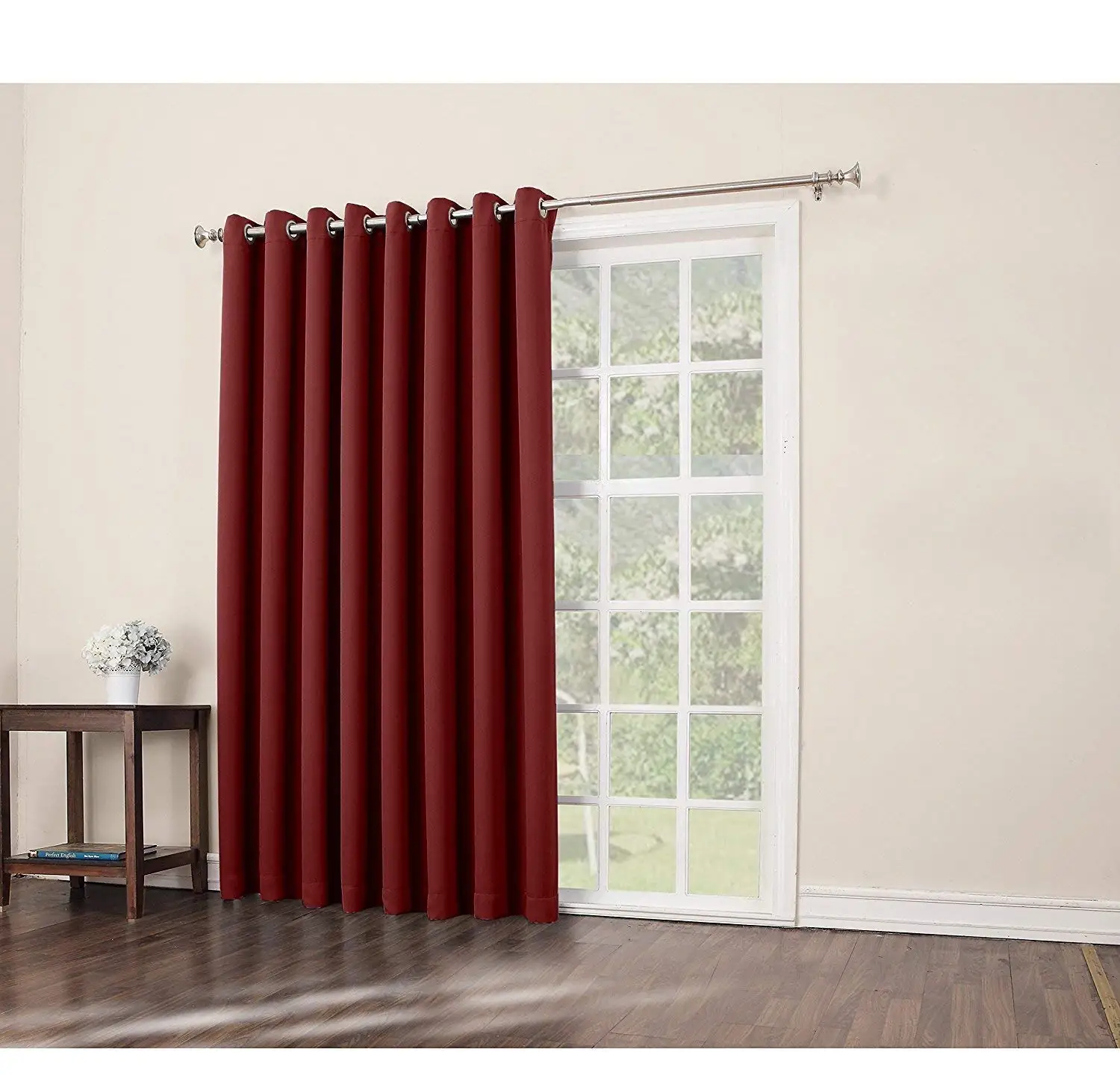 Buy 1pc 84 Barley Solid Color Sliding Door Curtain Dark Brown