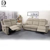 UK Style Cheers Power Recliner Cream Leather Sofa Slipcover Set 3+2