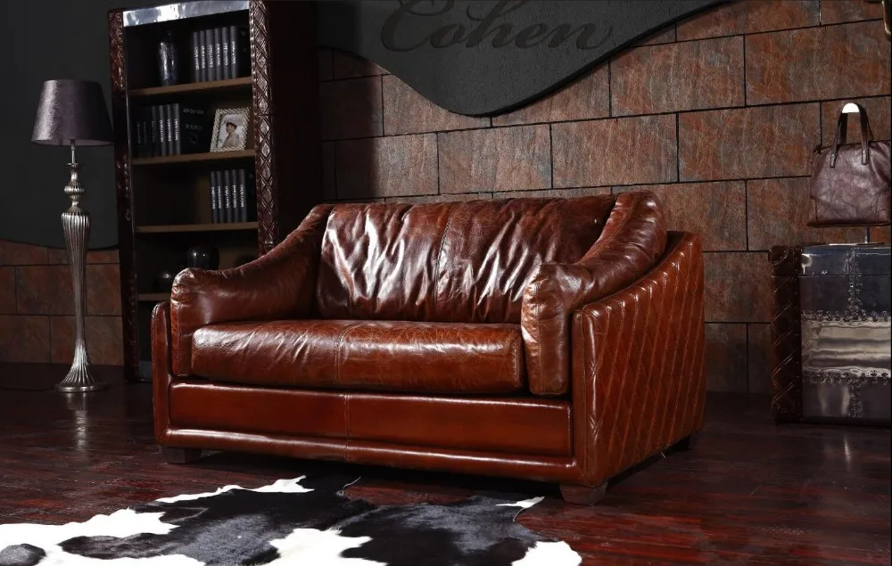 Cheap European Style Used Leather Couch Furniture Living Room Home Interior Corner Heated Wooden