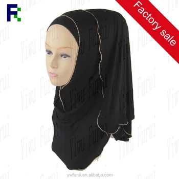Fashion Wholesale Zipper Jersey Cotton Hijab Scarf For 