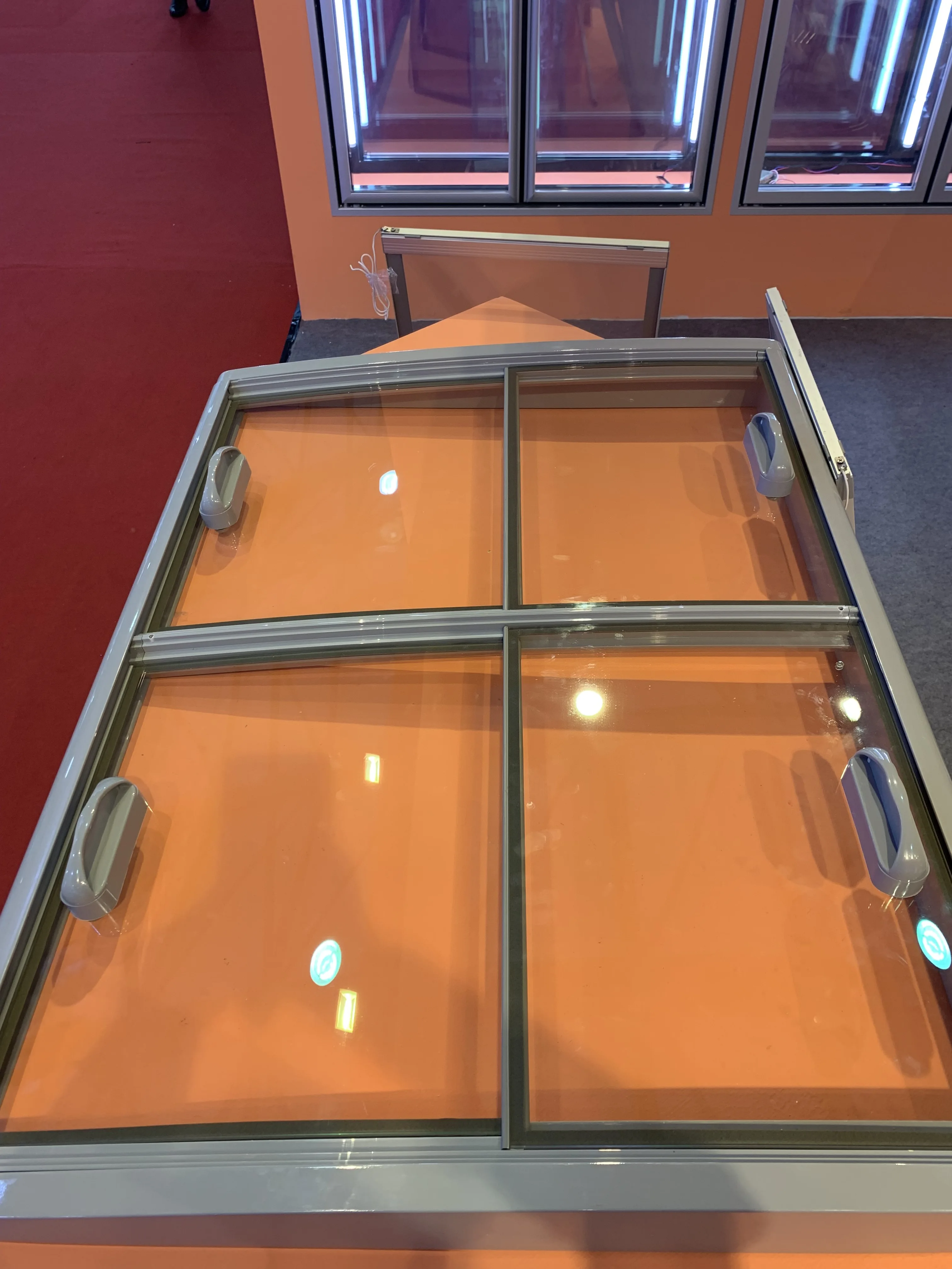 sliding freezer glass door with locks