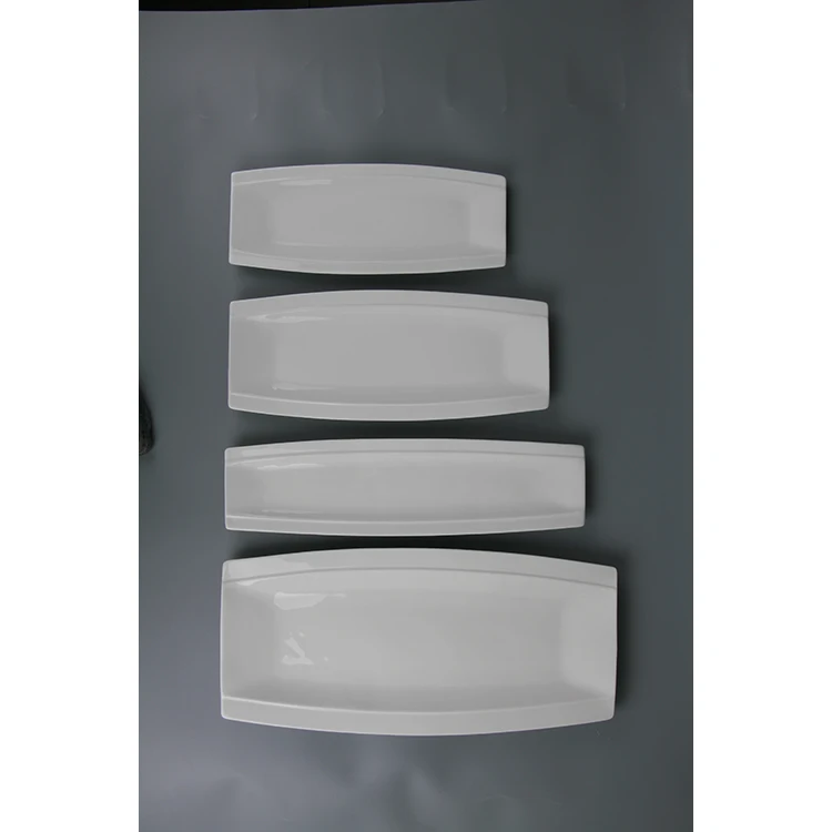Wholesale rectangular shaped barbecue all sizes airline shape fine porcelain plate