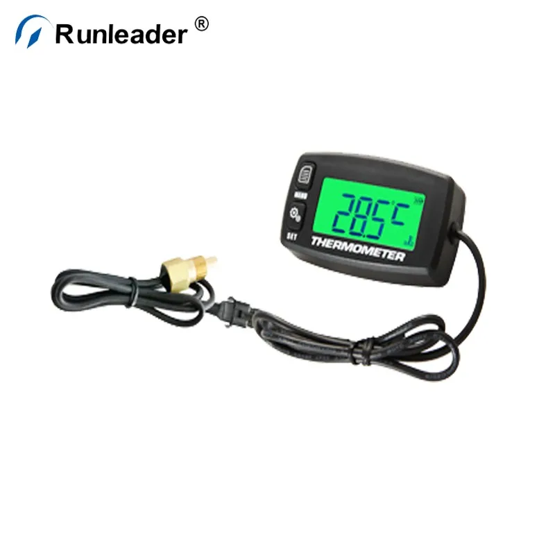 Runleader Digital LCD Engine Temperature Gauge,Over-Temperature Alert,Green Backlight Display,Battery Replaceable for Generator Motorcycle Dirtbike