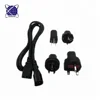 Interchangeable IEC 14 ac power cord cable with EU UK US AU plug