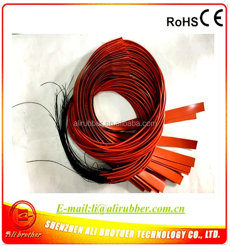 Pvc Pipe Heater 29.9*609.6*1.5mm Silicone Rubber Heater 12v 50w 35c