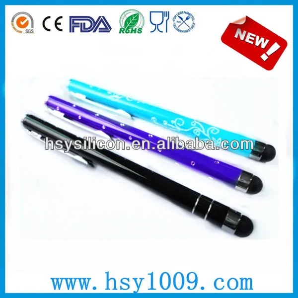 Popular Touch screen pen with silicone cap with writing function made in china