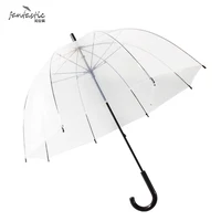 

21Inch 8K Promotion POE Custom Logo Printing Straight Transparent Dome Umbrella Transparent Clear With Printing