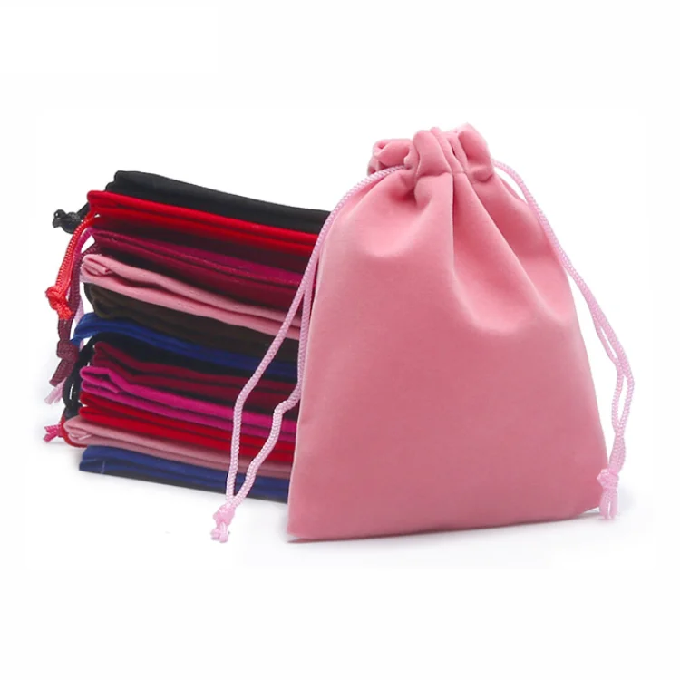 Eco Friendly Custom Suede Velvet Travel Gift Drawstring Jewelry Pouch