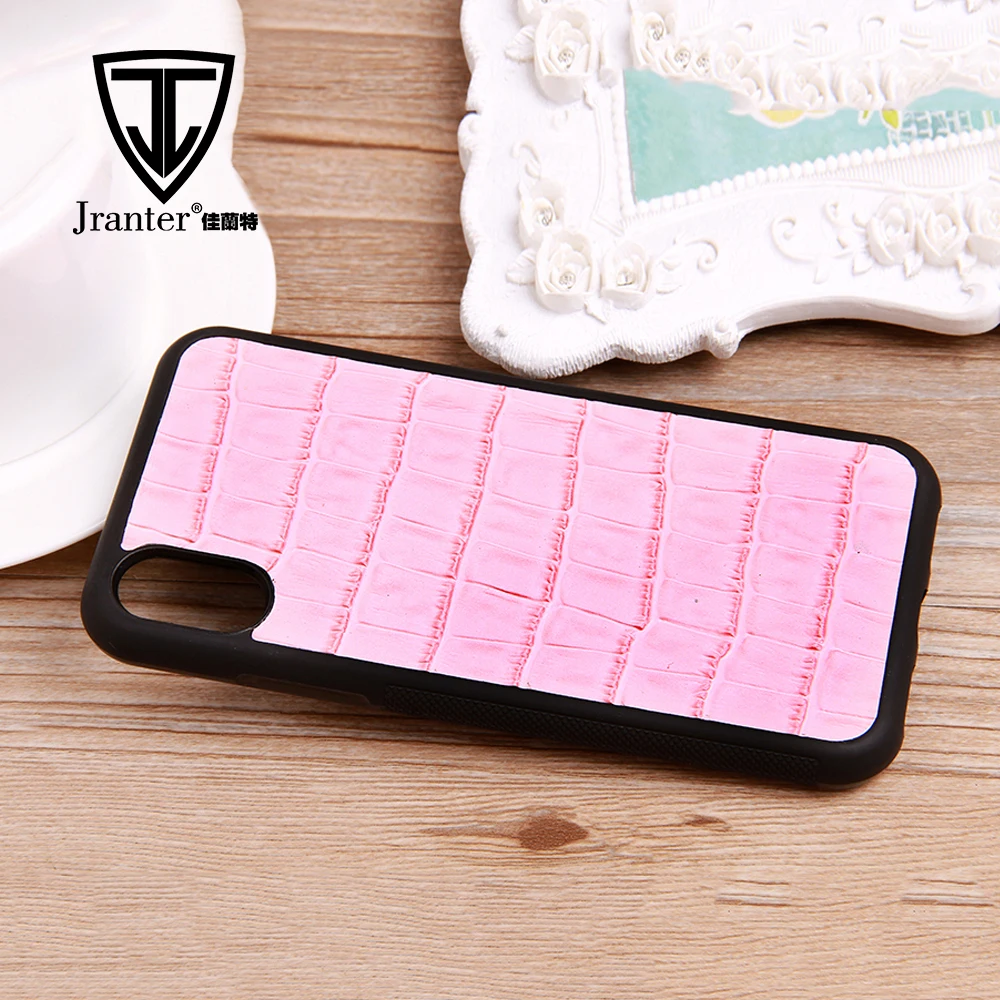 Real Leather Cell Phone Case ,Embossed Crocodile Leather Mobile Phone Shell For phone Case