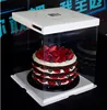 Custom Logo Printed Disposable strong PET new design tall clear plastic cake box