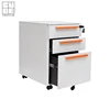 Metal mobile pedestal steel structure 3 drawers filing cabinet storage with key lock