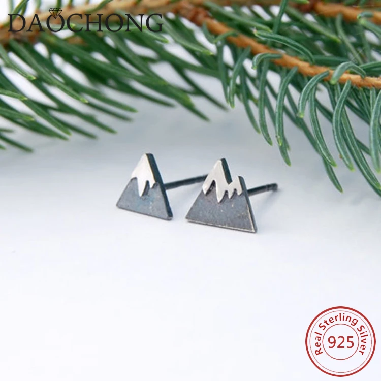 

Dainty 925 Sterling Silver Mountain Stud Earrings for women